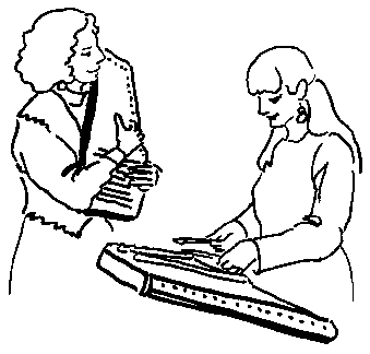 drawing of Fran and Gail performing together